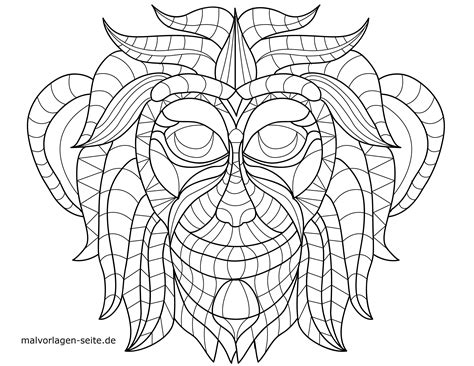 Malvorlage Tiermandala Affe | Mandala - Kostenlose Ausmalbilder