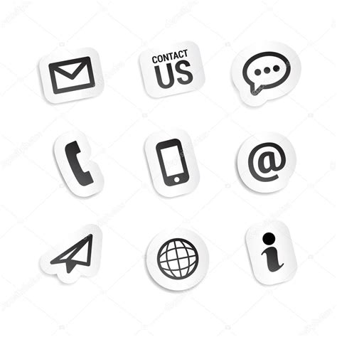 Contact Icons Stickers — Stock Vector © Alegretgrafic 66080889