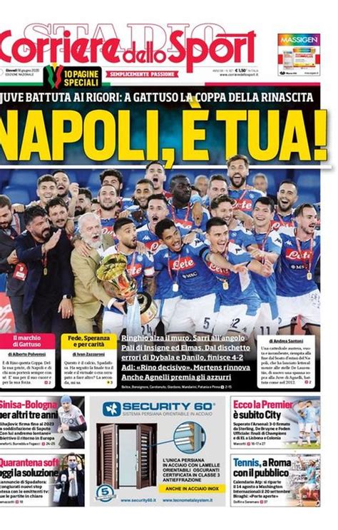 Corriere Dello Sport La Prima Pagina Di Oggi 18 Giugno 2020