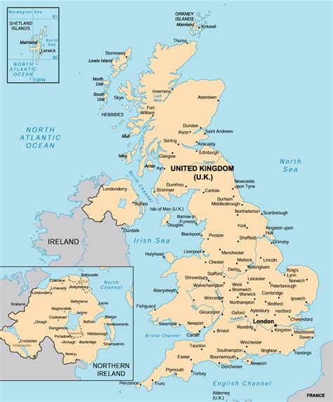 Map Of United Kingdom Printable