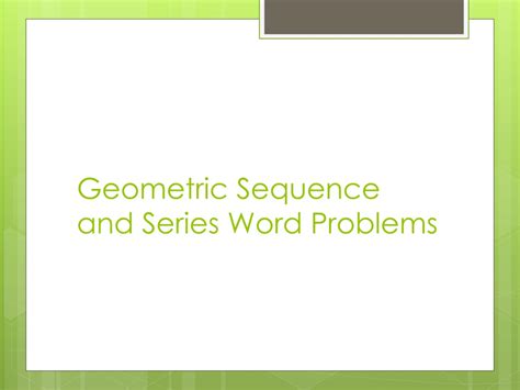 Ppt Geometric Sequences And Series Powerpoint Presentation Free