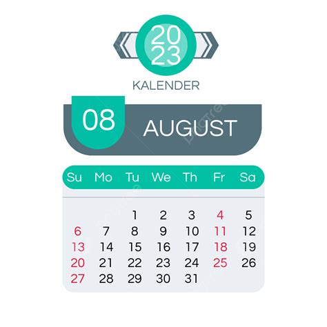 Calendário De Mesa 2023 Calendário De Agosto Png Calendário