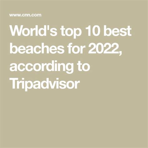The Words World S Top 10 Best Beaches For 2012 According To Tripadvisor