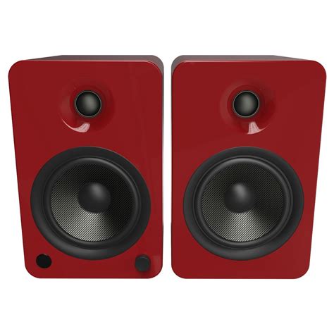 Disc Kanto Yu6 Powered Bookshelf Speakers Gloss Red Gear4music