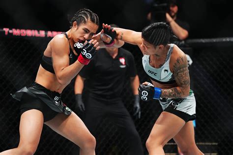 ufc 290 video denise gomes bludgeons yazmin jauregui with unanswered punches for record finish