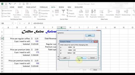 Microsoft Excel Goal Seek Scenarios Solver Youtube