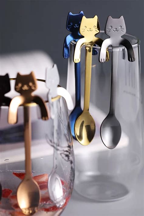 Stainless Steel Cat Spoon Cat Spoon Cat Ornament Spoon