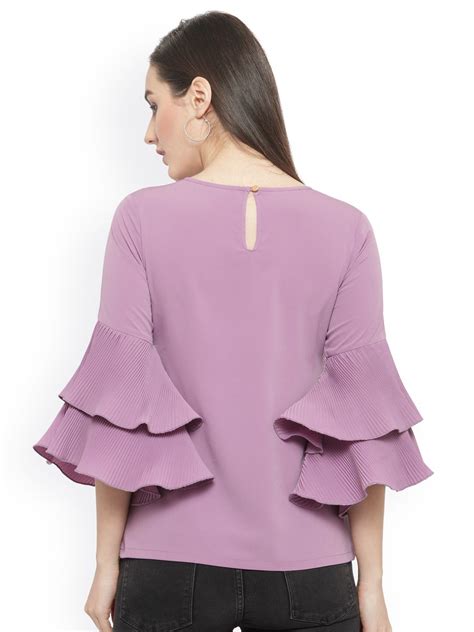 Buy Pluss Women Mauve Solid A Line Top Tops For Women 2468621