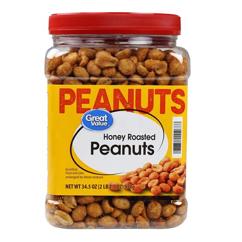 Great Value Honey Roasted Peanuts 345 Oz Jar