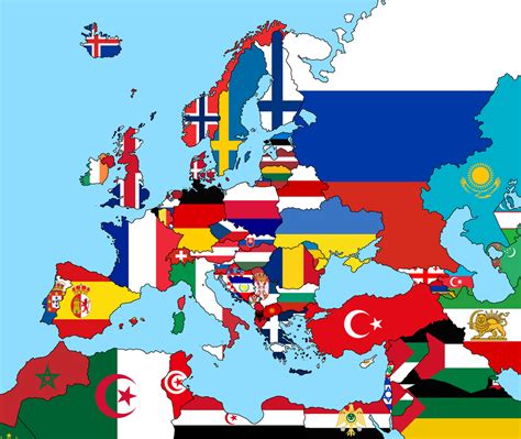 Alternate Flag Map Of Europe