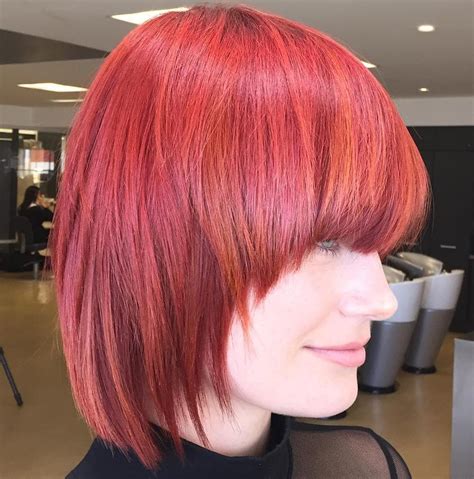 Short Red Hair With Bangs Uphairstyle