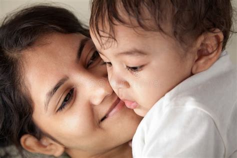 Indian Mother And Baby Smiling Stock Photo Image Of Smile Baby