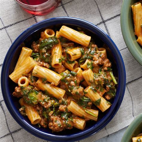 See recipes for penne pasta with ground beef too. Creamy Beef Ragù & Elicoidali Pasta with Spinach & Cheddar ...