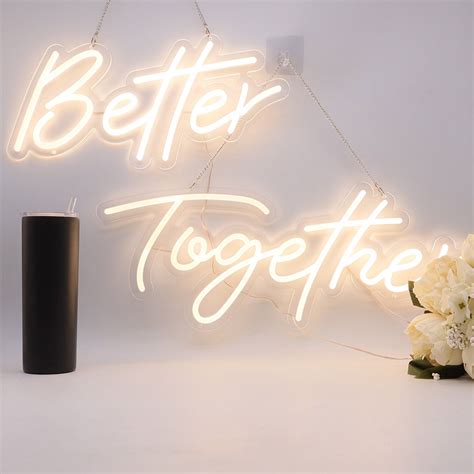 Ving Warm White Better Together Neon Sign Resin Acrylic Led Neon Light For Party Home Decor 235