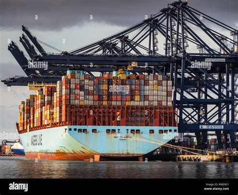 International Trade Shipping Containers Being Loaded And Unloaded