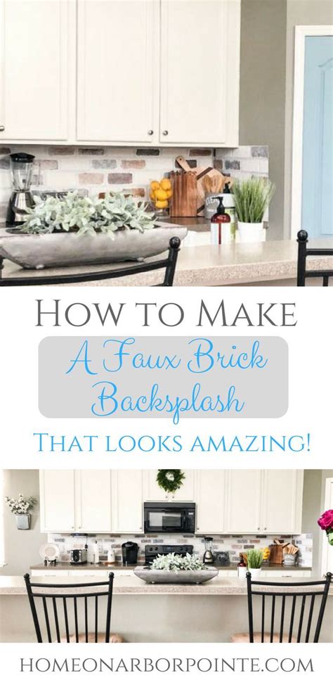 We wanted the bricks to line up exactly so it looked more like real. How to Make a Faux Brick Backsplash - Homeonarborpointe ...