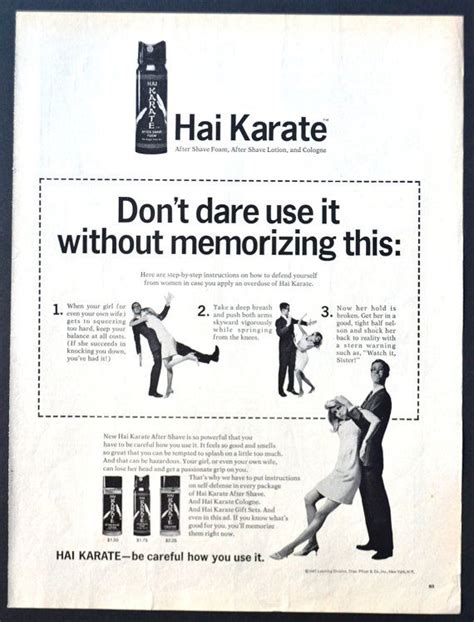 1967 1968 Print Ad Hai Karate After Shave Cologne Dont Dare Use