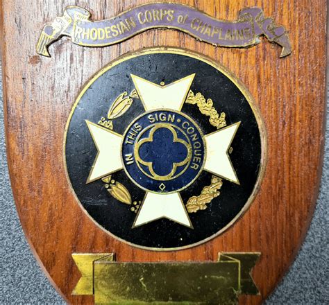 Vintage Rhodesian Army Corps Of Chaplains Wooden Wall Plaque Jb