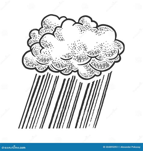 Cloud Rain Sketch Vector Illustration Stock Vector Illustration Of