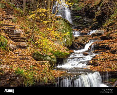 Waterfalls At Ricketts Glen State Park Pa Stock Photo Alamy