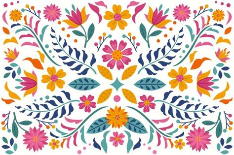 Free Vector Colorful Mexican Background Floral Watercolor
