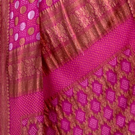 Kala Sanskruti Womens Pink Pure Gaji Silk Printed Bandhej Designer Saree Kala Sanskruti 2787812