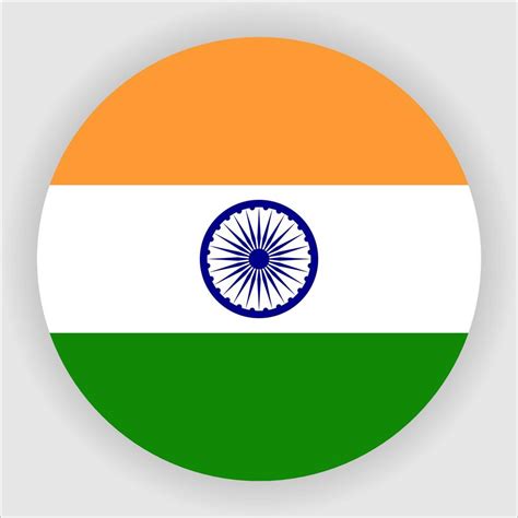 India Flat Rounded National Flag Icon Vector 4711659 Vector Art At Vecteezy