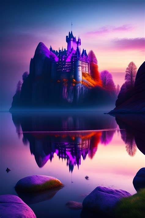 Lexica Stunning 4k Fantasy Landscape Beautiful Castle Purple Sky