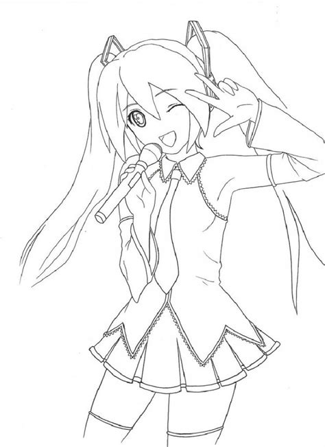 Hatsune Miku Coloring Pages For Kids Educative Printable