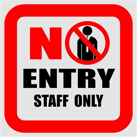 Store Office Supplies Sunboard No Entry Staff Only Office Sign Board