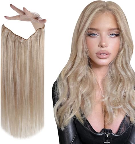 Vivien Blonde Hair Extensions For Women Wire Wire Human Hair Ash Blonde