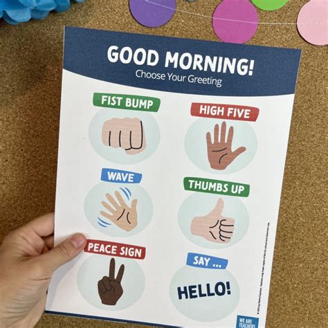 Classroom Greeting Signal Free Printable Poster For The Classroom