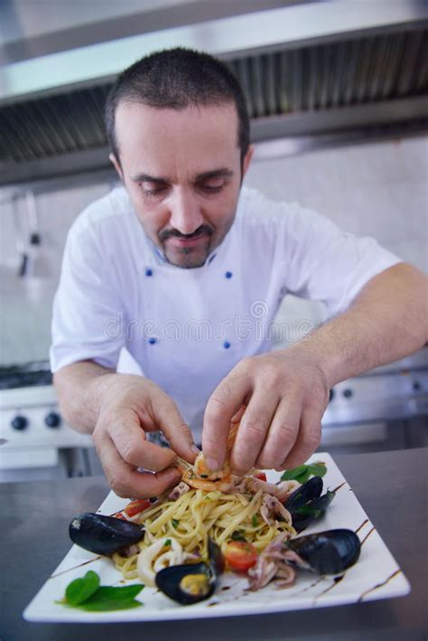 Chef Preparing Food Stock Image Image Of Male Business 49289679