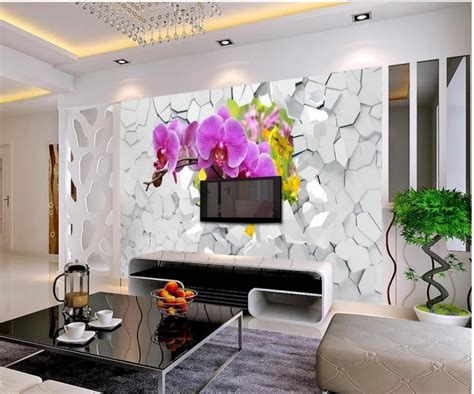 3d Wallpaper For Room Home Decoration 3d Background Wall Brick Flower