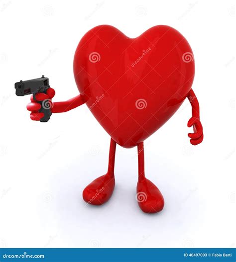 Heart With Arms And Legs And Gun Stock Illustration Image 40497003
