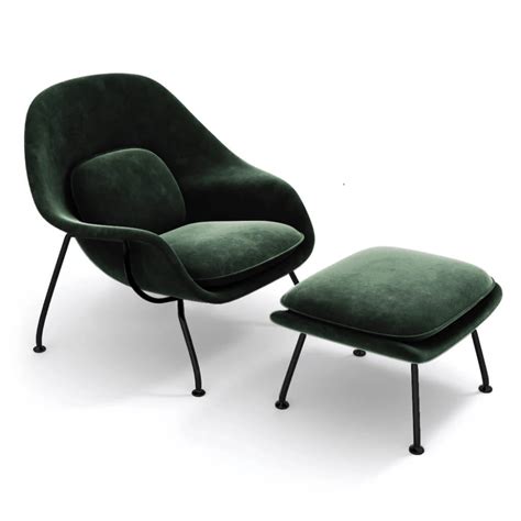 Womb chair designed by eero saarinen for knoll. Womb Chair & Ottoman - Black Powder-Coated Steel Legs in ...