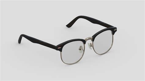 classic half frame glasses low poly pbr buy royalty free 3d model by frezzy frezzy3d