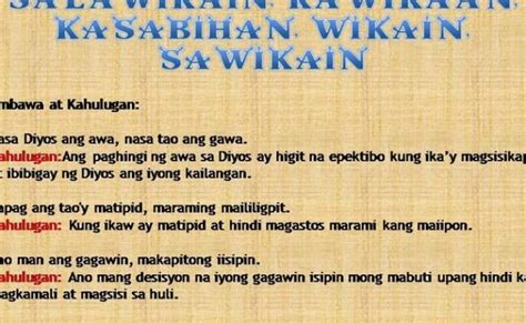 Mga Halimbawa Ng Salawikain At Kahulugan Filipino Aralin Mga Theme