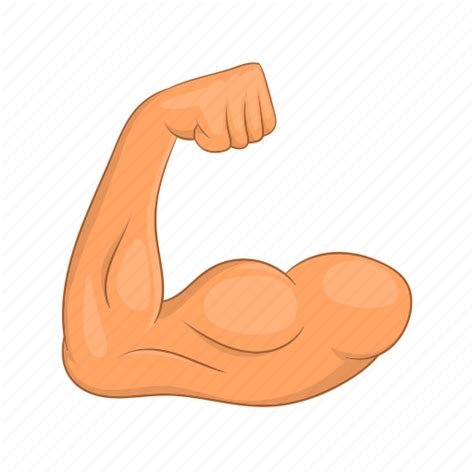 Arm Biceps Cartoon Fitness Hands Muscle Sign Icon