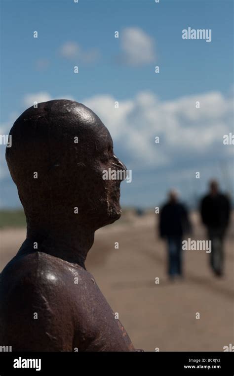 Antony Gormley Another Place Statues Stock Photo Alamy