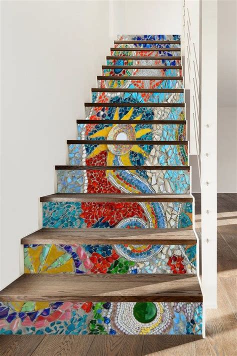 3d color pattern ss0961 pattern tile marble stair risers etsy tile patterns stair risers