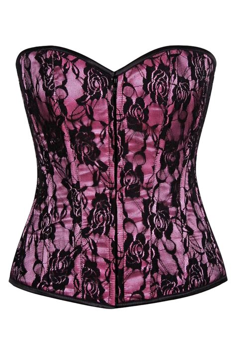 lavish premium pink lace front zipper corset atomic jane clothing