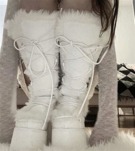 Fuzzy Heels Fuzzy Boots Cute Boots All White Outfit White Outfits Cream Colored Boots