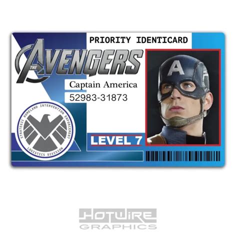 Plastic Id Card Tv And Film Prop Captain America Marvel Avengers