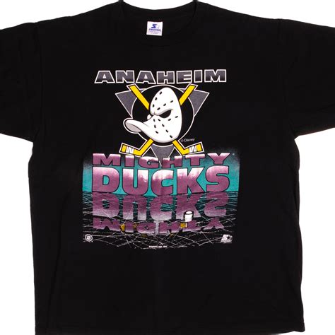 Vintage Starter Nhl Anaheim Mighty Ducks Tee Shirt 1993 Size Xl Made I