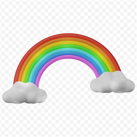 Premium PSD Rainbow In The Cloud 3d Rendering Illustration