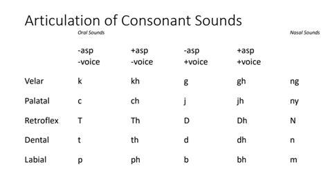 types of consonant sounds