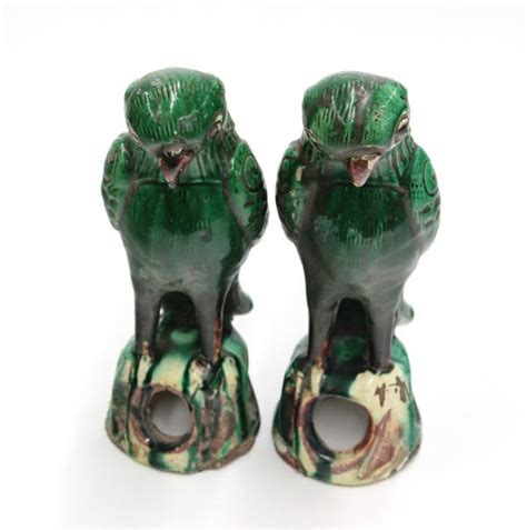 Trailing flowers turning japanese chinese ceramics ginger jars pink and green yellow porcelain vase chinese art glass art. Chinese Green Glazed Ceramic Parrots