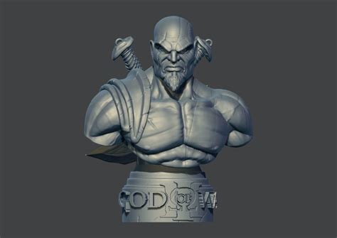 Kratos Bust Fan Art Version 02 Free 3d Model 3d Printable Stl