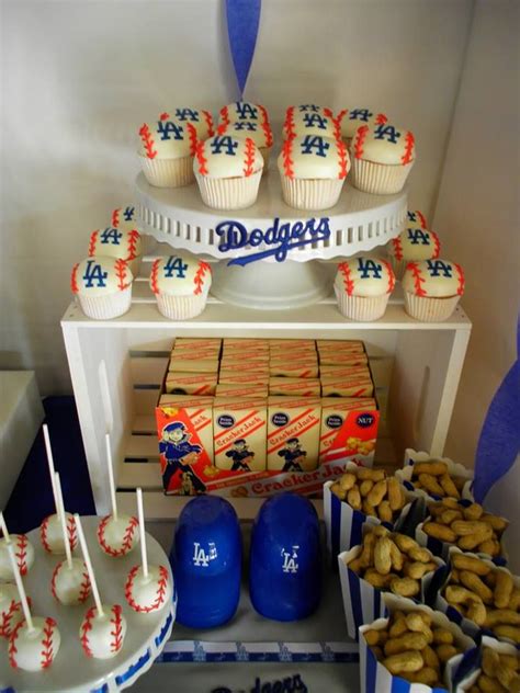 Dodger Theme Cupcakes Cake Pops And Peanuts And Cracker Jacks Sports
